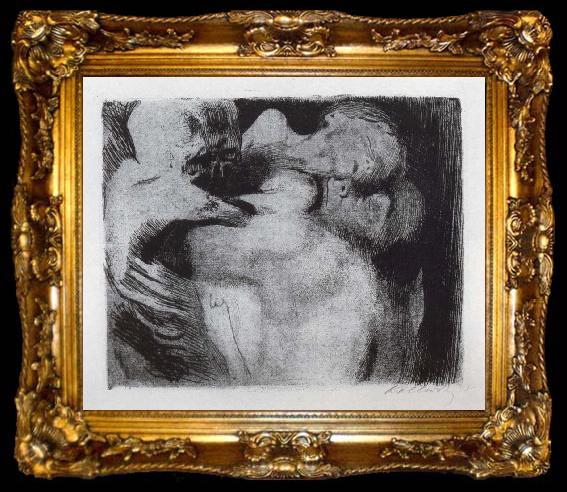 framed  kathe kollwitz Death and woman around the child wrestling, ta009-2